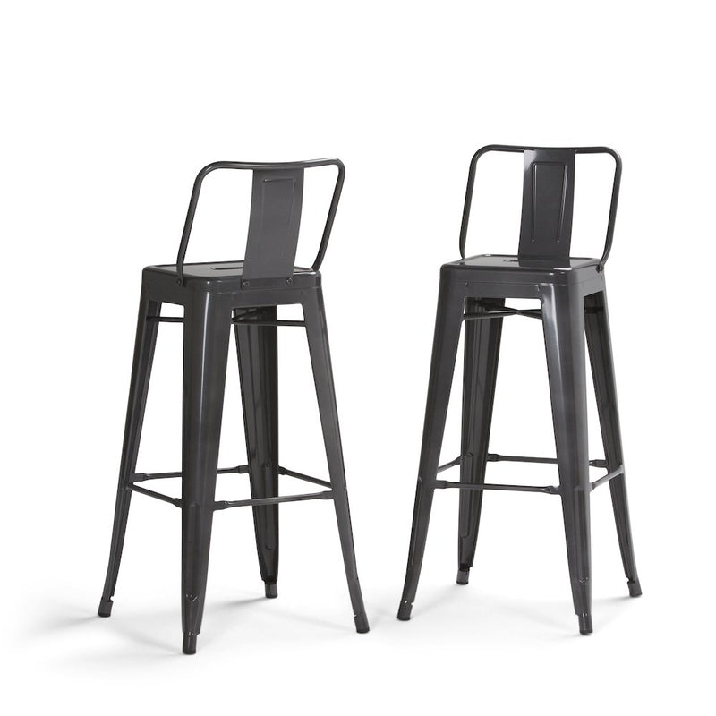 Rayne 30 Inch Metal Bar Stool (Set Of 2) In Grey