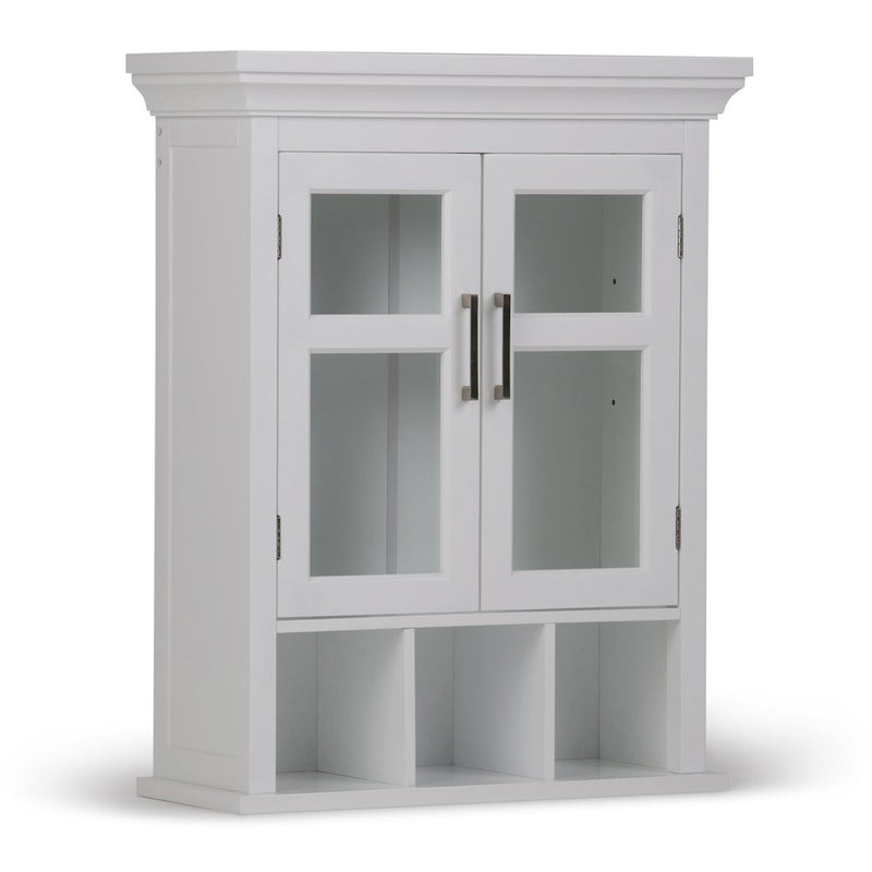 Avington Two Door Wall Cabinet With Cubbies In Pure White