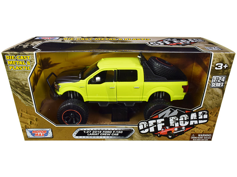 2019 Ford F-150 Lariat Crew Cab Pickup Truck Off Road Bright Green 1/27 Diecast Model Car by Motormax