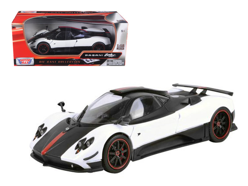 Pagani Zonda 5 Cinque White and Black 1/18 Diecast Model Car by Motormax