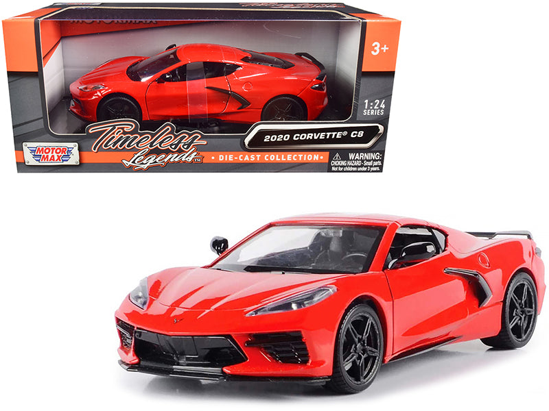 2020 Chevrolet Corvette C8 Stingray Red "Timeless Legends" 1/24 Diecast Model Car by Motormax