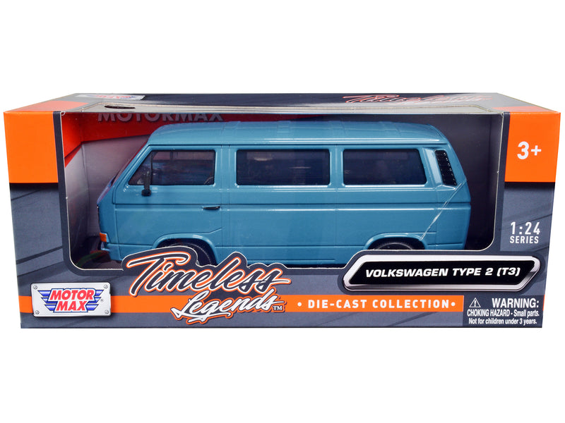 Volkswagen Type 2 (T3) Van Blue Timeless Legends Series 1/24 Diecast Model Car by Motormax