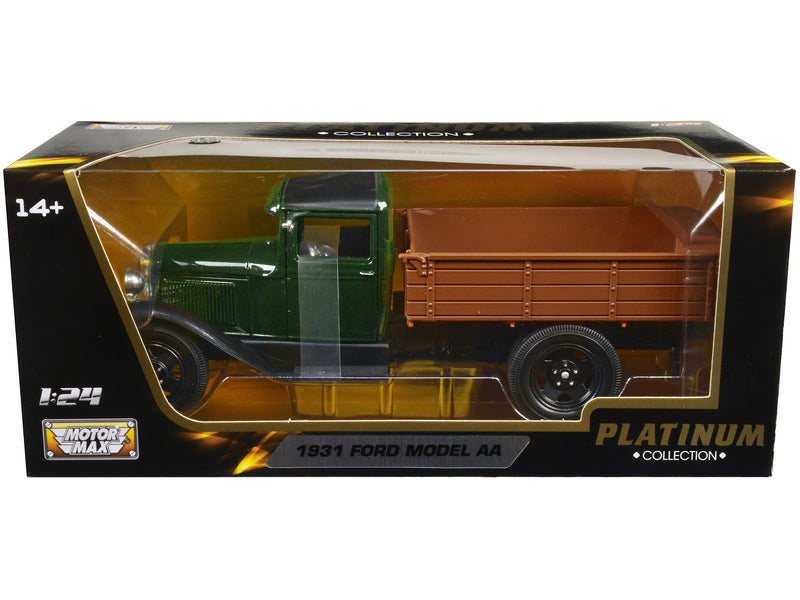 1931 Ford Model AA Pickup Truck Dark Green and Black Platinum Collection Series 1/24 Diecast Model Car by Motormax