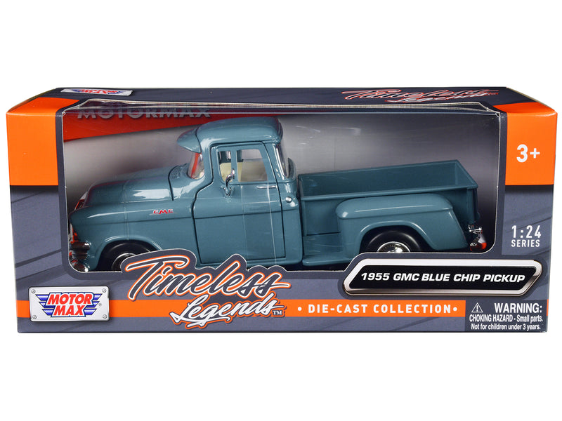 1955 GMC Blue Chip Pickup Truck Light Blue Timeless Legends Series 1/24 Diecast Model Car by Motormax