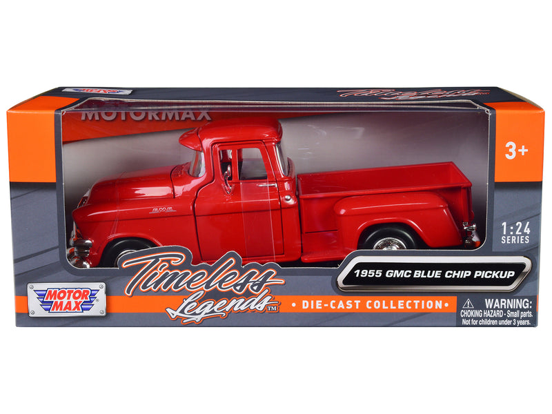 1955 GMC Blue Chip Pickup Truck Red Timeless Legends Series 1/24 Diecast Model Car by Motormax