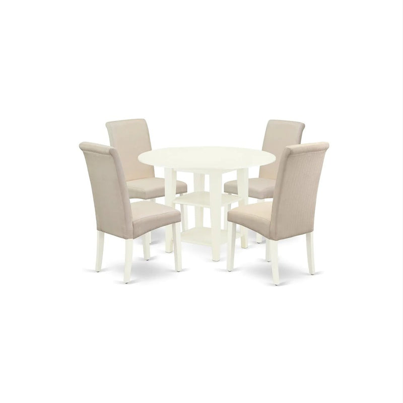 Dining Room Set Linen White, SUBA5-LWH-01