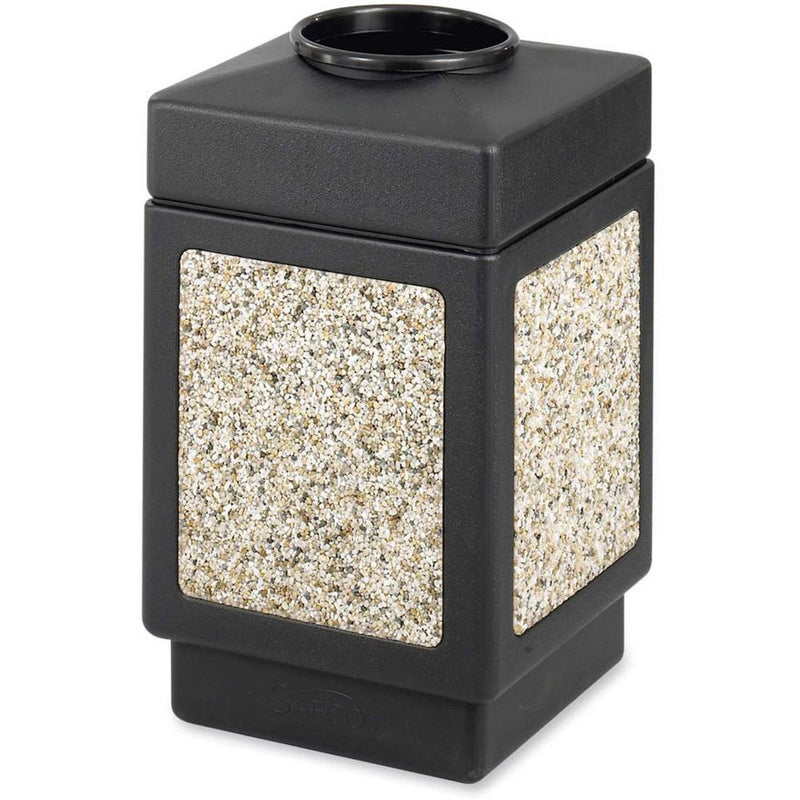 Safco Canmeleon Aggregate Panel Wastebasket - 38 gal Capacity - Square - 9.50" Opening Diameter - 31.5" Height x 18.3" Width x 18.3" Depth - Plastic, Polyethylene - 1 Each