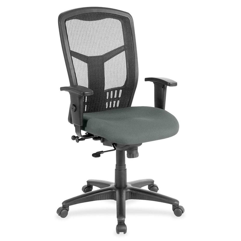 Lorell Executive Mesh High-back Swivel Chair - Expo Fog Fabric Seat - Steel Frame - 1 Each