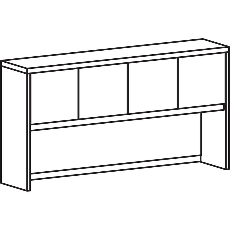 Lorell Prominence 2.0 Hutch - 72" x 16"39" - 4 Door(s) - Material: Particleboard - Finish: Gray Elm, Thermofused Melamine (TFM), Laminate