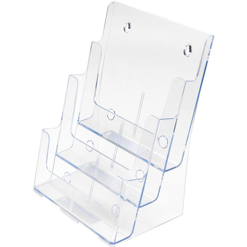 Deflecto Multi-Compartment DocuHolder - 3 Compartment(s) - 3 Tier(s) - 12.6  Height x 9.5  Width x 6.3  DepthDesktop - Magazine Size - Clear - Plastic - 1 Each