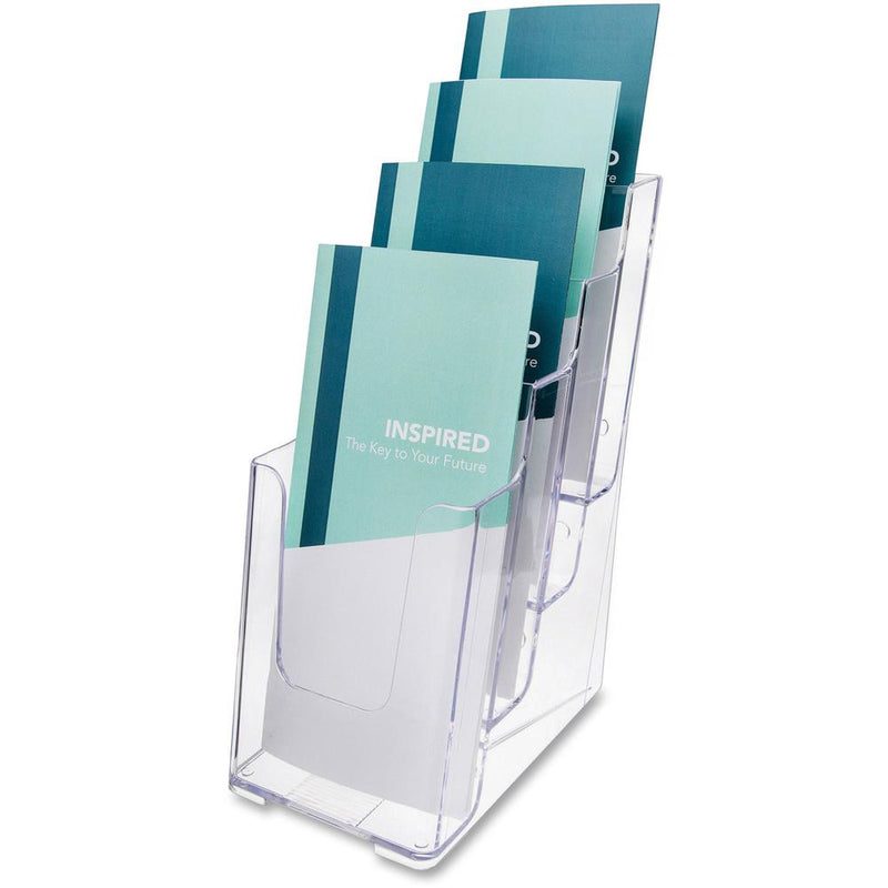 Deflecto Multi-Compartment DocuHolder - 4 Pocket(s) - 4 Tier(s) - 10  Height x 4.9  Width x 8  DepthDesktop - Leaflet Size - Clear - Plastic - 1 Each