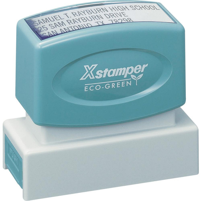 Xstamper Custom Business Address Stamp - Custom Message Stamp - 0.62  Impression Width x 2.44  Impression Length - 50000 Impression(s) - Recycled - 1 Each