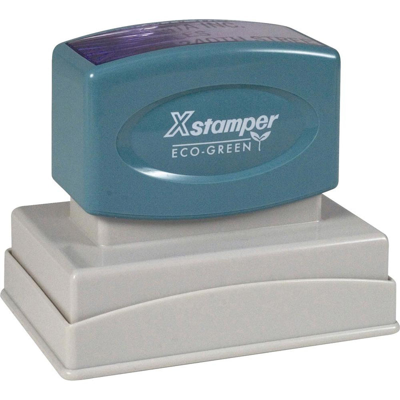 Xstamper Large Custom Endorsement Stamp - Custom Message Stamp - 1.50  Impression Width x 2.50  Impression Length - 50000 Impression(s) - Recycled - 1 Each