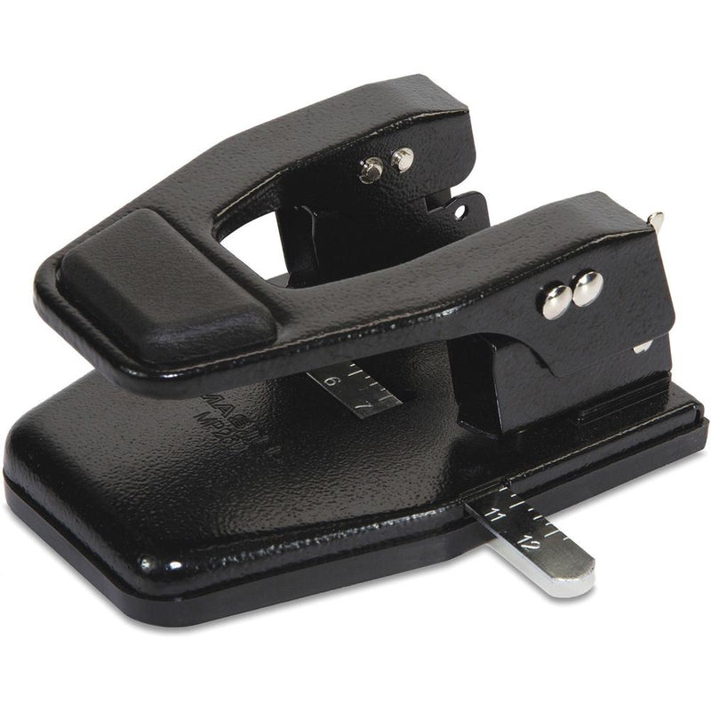 Master MP250 Hole Punch - 2 Punch Head(s) - 40 Sheet of 20lb Paper - 9/32  Punch Size - Round Shape - 13.8  x 12.5  x 9.5  - Black