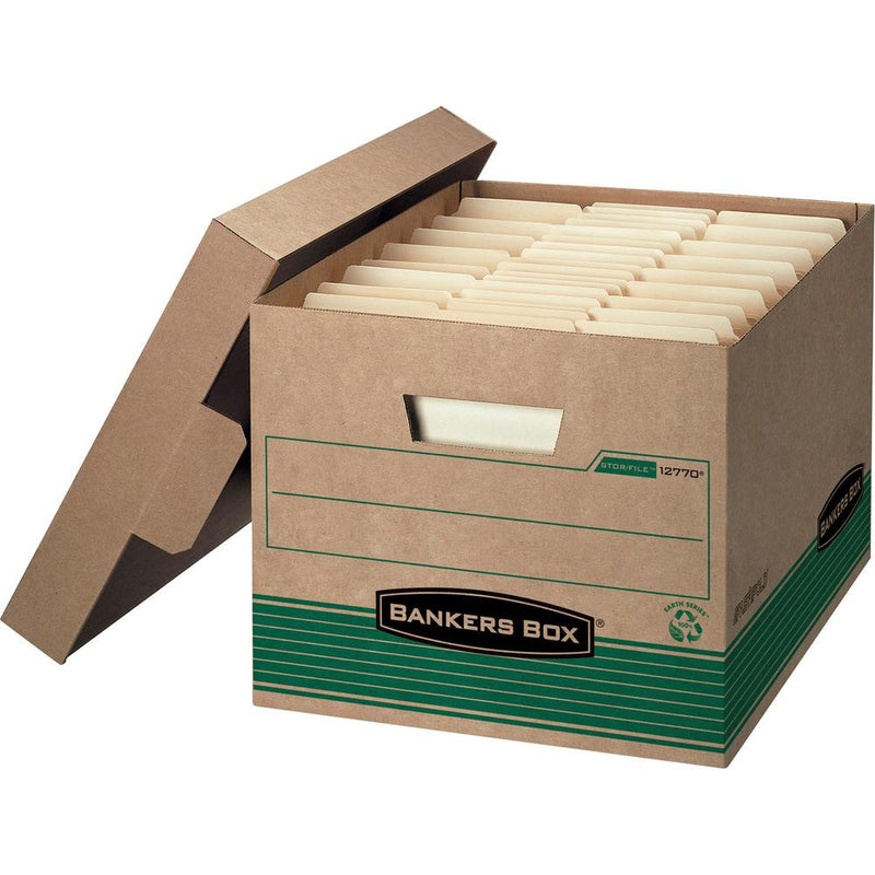 Bankers Box Recycled STOR/FILE File Storage Box - Internal Dimensions: 12  Width x 15  Depth x 10  Height - External Dimensions: 12.5  Width x 16.3  Depth x 10.3  Height - Media Size Supported: Letter