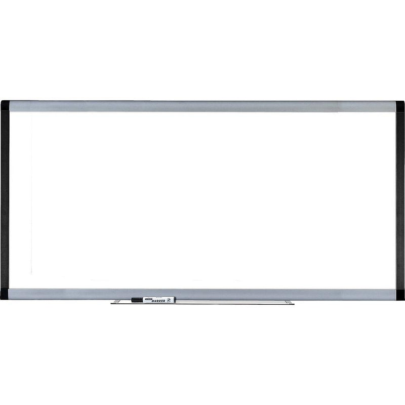 Lorell Signature Series Magnetic Dry-erase Markerboard - 96" (8 ft) Width x 48" (4 ft) Height - Coated Steel Surface - Silver, Ebony Frame - Magnetic - 1 Each