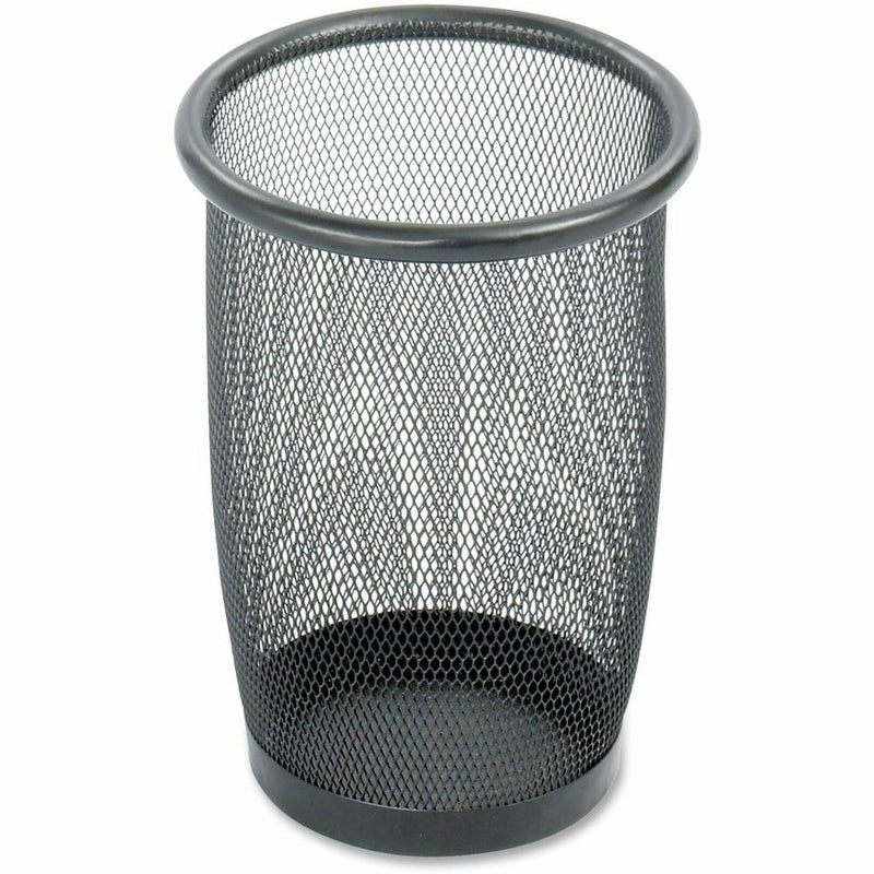 Safco Round Mesh Wastebaskets - 3 quart Capacity - Round - 7.50" Opening Diameter - 9" Height - Steel - Black - (Qty 3)