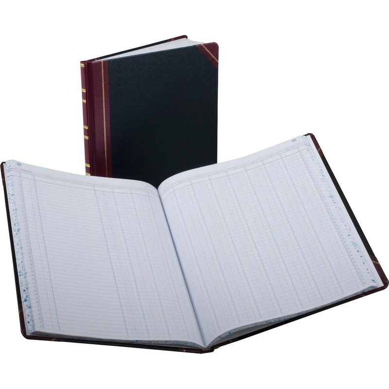 Boorum & Pease Boorum B&P 1602 1/2 Series Bound Columnar Book - 75 Sheet(s) - Thread Sewn - 9.87  x 11.93  Sheet Size - 12 Columns per Sheet - White Sheet(s) - Red, Blue Print Color - Black, Red Cover