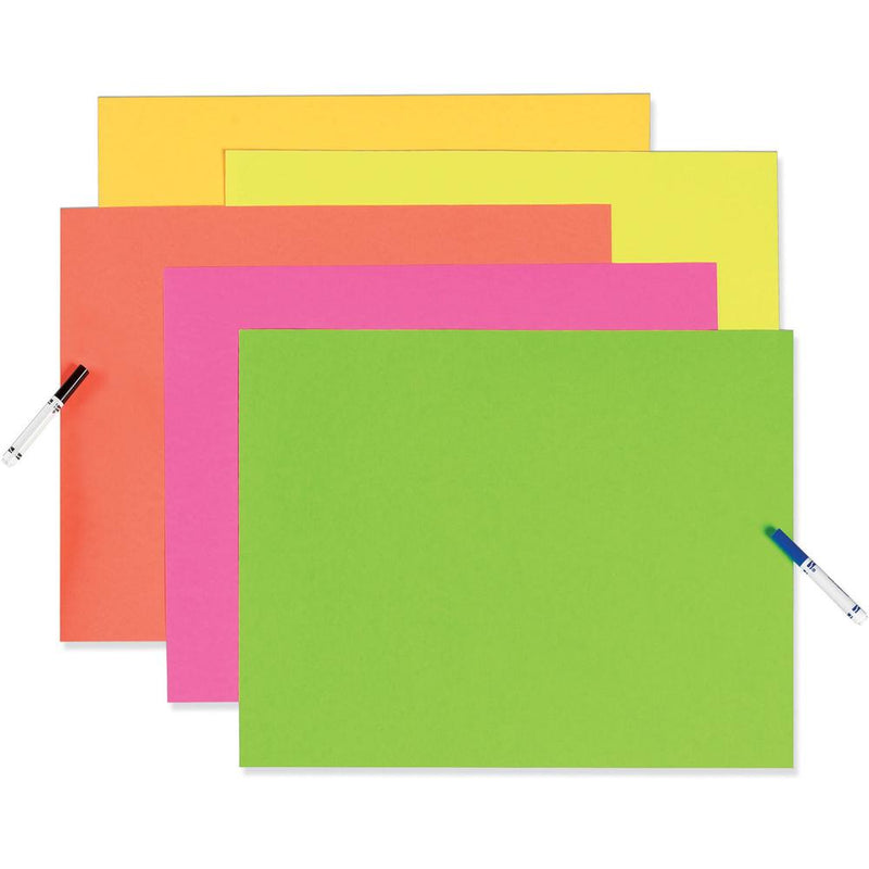 UCreate Fade Resistant Neon Poster Board - 28  Height x 22  Width - Neon Assorted Surface - Fade Resistant, Rigid - 25 / Carton