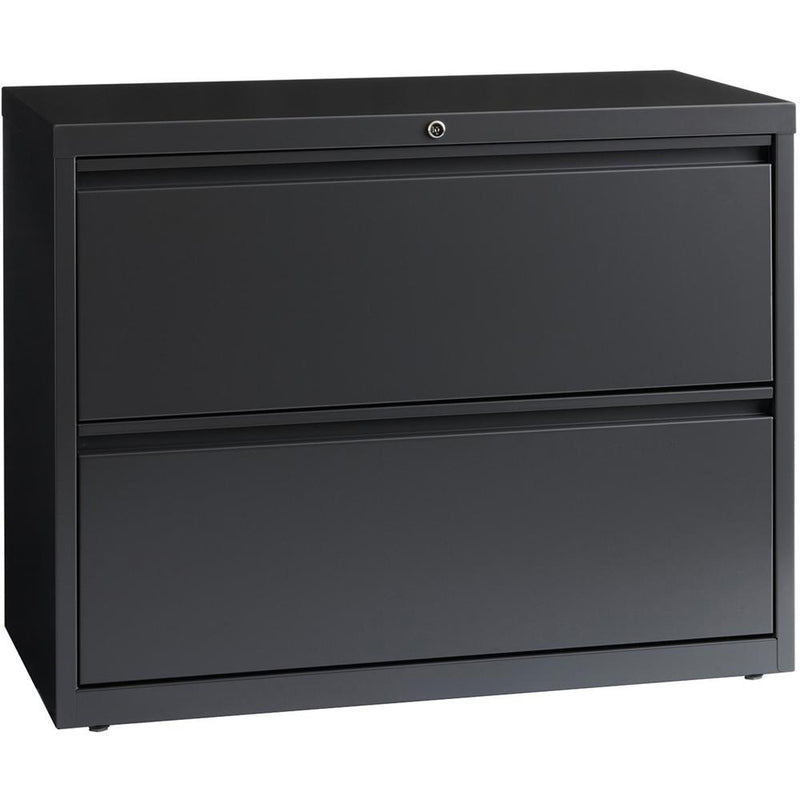 Lorell Fortress Series Lateral File - 36" x 18.6" x 28.1" - 2 x Drawer(s) - Legal, Letter, A4 - Lateral - Rust Proof, Leveling Glide, Interlocking - Charcoal - Baked Enamel - Steel - Recycled