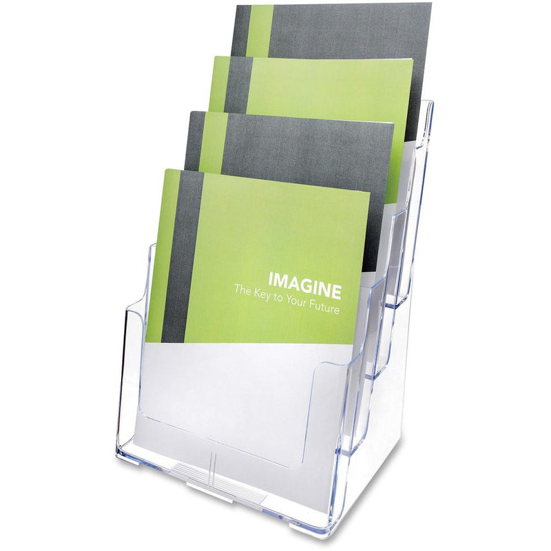 Deflecto Multi-Compartment DocuHolder - 920 x Sheet - 4 Compartment(s) - 1.57  - 13.5  Height x 9.3  Width x 7  DepthDesktop - Clear - Polystyrene - 1 Each