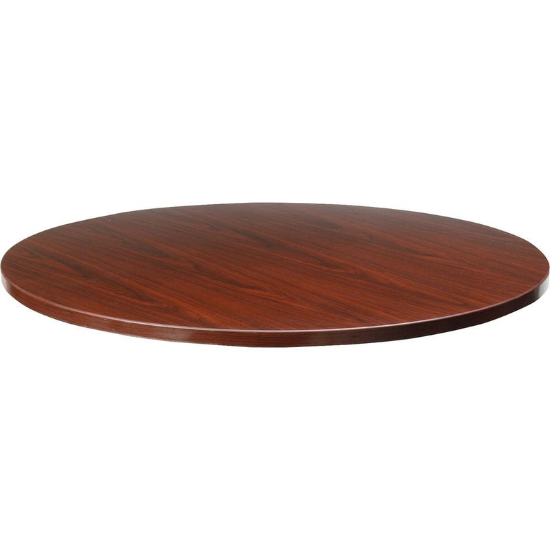 Lorell Essentials Conference Tabletop - Laminated Round, Mahogany Top - Contemporary Style x 41.38" Table Top Width x 41.38" Table Top Depth x 1" Table Top Thickness - Assembly Required - Wood Top Mat