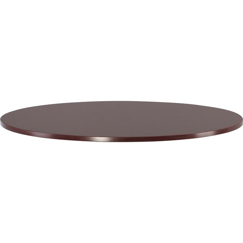 Lorell Essentials Conference Tabletop - Laminated Round, Mahogany Top - 47.25" Table Top Width x 47.25" Table Top Depth x 1.25" Table Top Thickness - 1" Height - Assembly Required - Wood Top Material