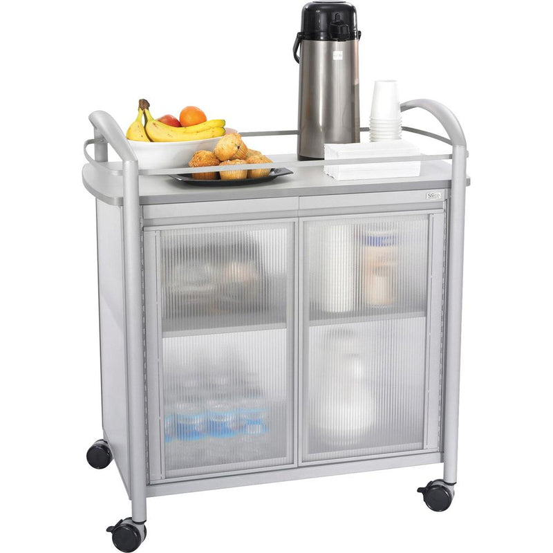 Safco Impromptu Refreshment Cart - 4 Casters - x 34  Width x 21.3  Depth x 36.5  Height - Steel Frame - Gray - 1 Each