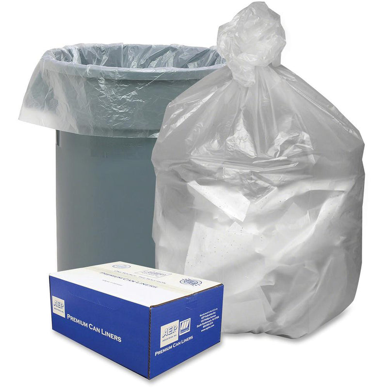 Berry Translucent Waste Can Liners - Extra Large Size - 56 gal Capacity - 43  Width x 48  Length - 0.55 mil (14 Micron) Thickness - High Density - Natural - Resin - 200/Carton - Can