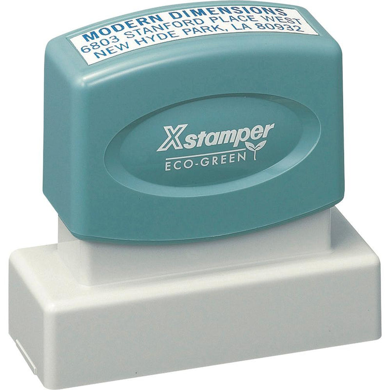 Xstamper Large Business Address Stamp - Message Stamp - 0.59  Impression Width x 2.01  Impression Length - 50000 Impression(s) - Recycled - 1 Each