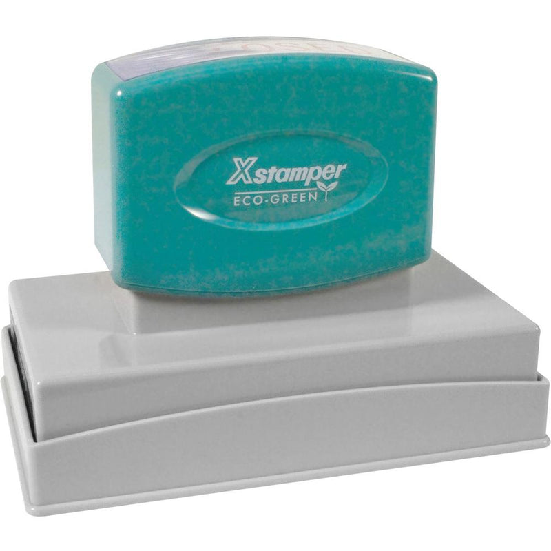 Xstamper Pre-inked Personalized Custom Stamp - Message Stamp - 1.57  Impression Width x 3.94  Impression Length - 50000 Impression(s) - Recycled - 1 Each