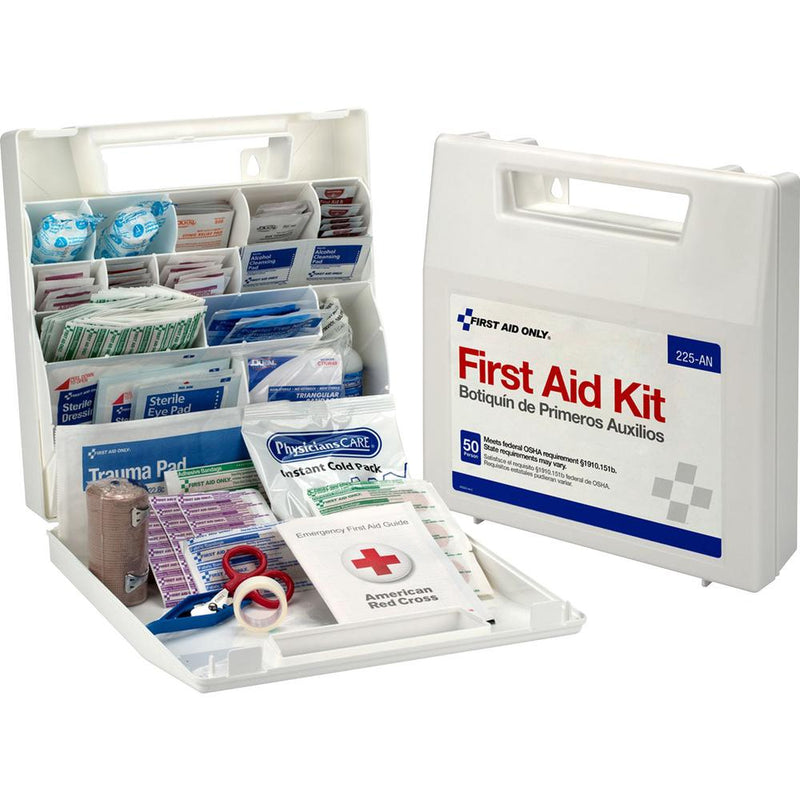 First Aid Only 50-person Worksite First Aid Kit - 196 x Piece(s) For 50 x Individual(s) - 11.3  Height x 10.8  Width x 3  Depth Length - Plastic Case - 1 Each