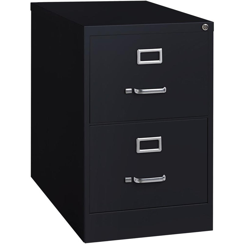 Lorell Fortress Series 26-1/2" Commercial-Grade Vertical File Cabinet - 18" x 26.5" x 28.4" - 2 x Drawer(s) for File - Legal - Vertical - Lockable, Ball-bearing Suspension, Heavy Duty - Black - Steel