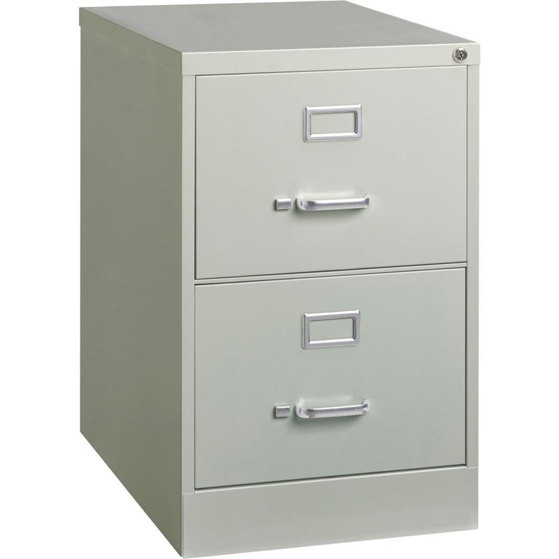 Lorell Fortress Series 26-1/2" Commercial-Grade Vertical File Cabinet - 18" x 26.5" x 28.4" - 2 x Drawer(s) for File - Legal - Vertical - Lockable, Ball-bearing Suspension, Heavy Duty - Light Gray - S