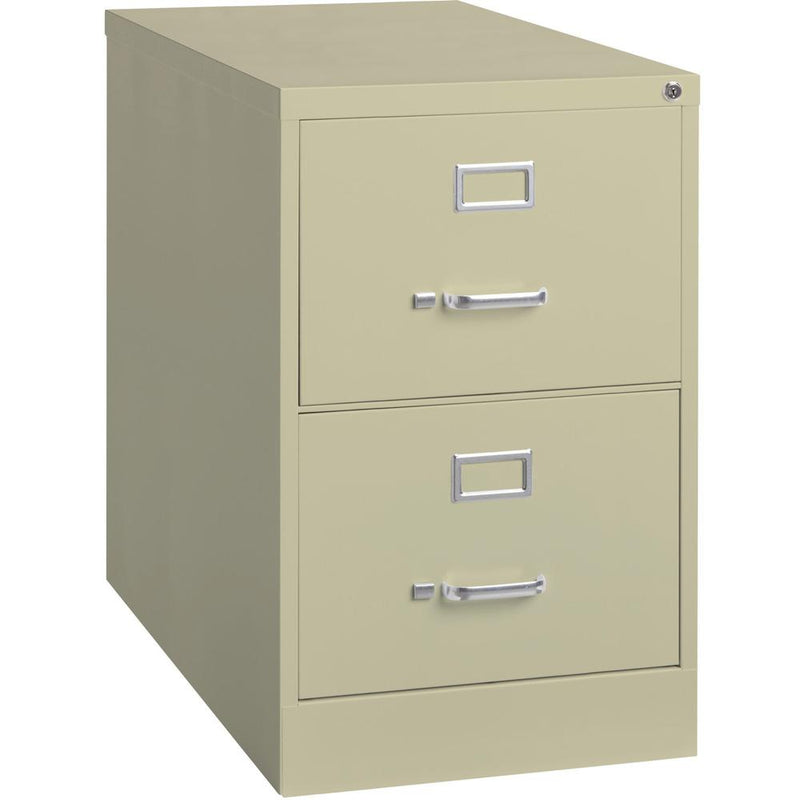 Lorell Fortress Series 26-1/2" Commercial-Grade Vertical File Cabinet - 18" x 26.5" x 28.4" - 2 x Drawer(s) for File - Legal - Vertical - Lockable, Ball-bearing Suspension, Heavy Duty - Putty - Steel