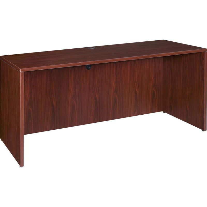 Lorell Essentials Series Credenza Shell - 59" x 23.6" x 1" x 29.5" - Finish: Laminate, Mahogany - Grommet, Durable, Adjustable Feet