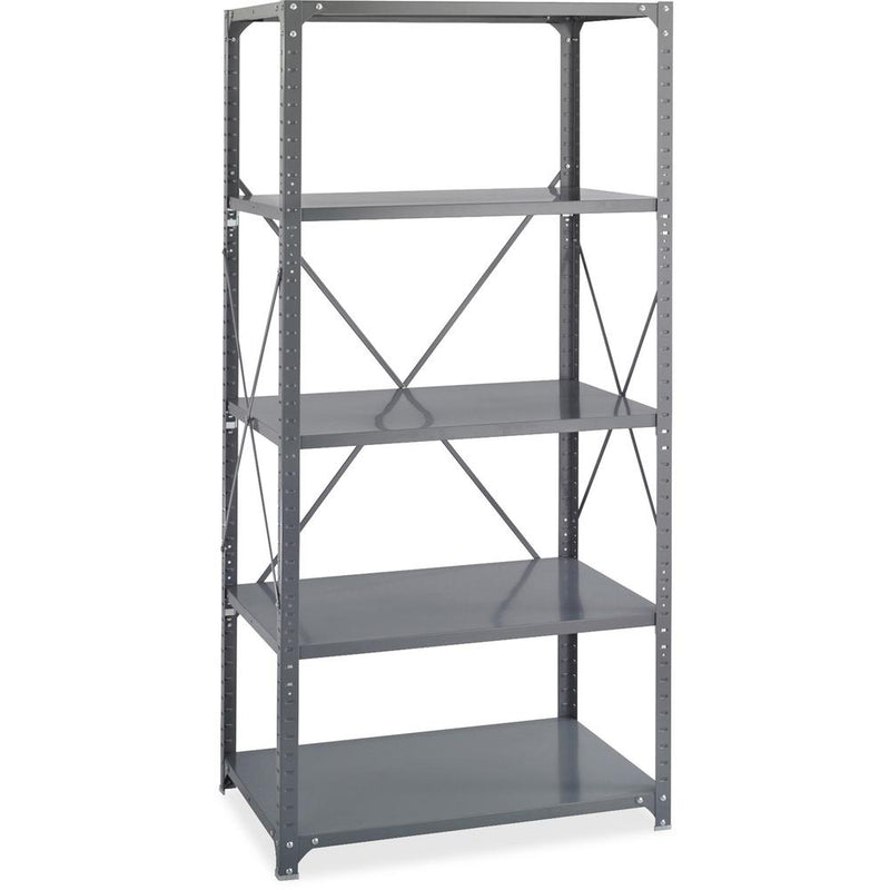 Safco Commercial Shelf Kit - 36" x 24" x 75" - 5 x Shelf(ves) - 3500 lb Load Capacity - Dark Gray - Powder Coated - Steel - Assembly Required