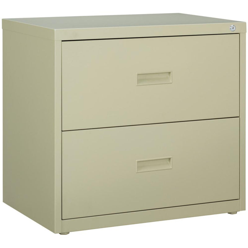 Lorell Value Lateral File - 2-Drawer - 30" x 18.6" x 28.1" - 2 x Drawer(s) for File - A4, Letter, Legal - Interlocking, Ball-bearing Suspension, Adjustable Glide, Locking Drawer - Putty - Steel - Recy