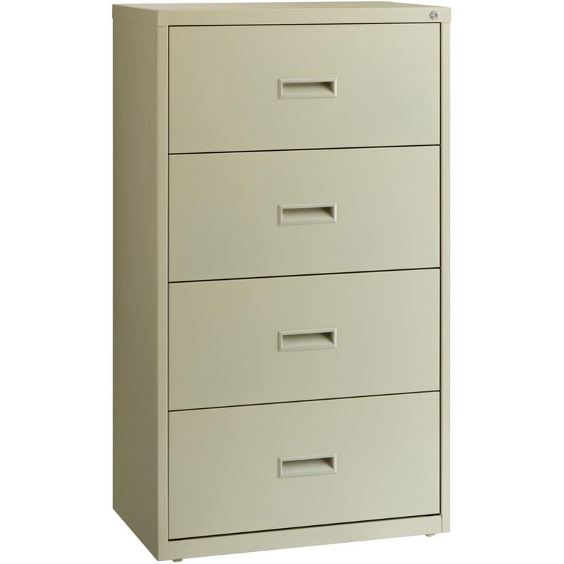 Lorell Value Lateral File - 2-Drawer - 30" x 18.6" x 52.5" - 4 x Drawer(s) for File - A4, Legal, Letter - Interlocking, Adjustable Glide, Ball-bearing Suspension, Label Holder - Putty - Steel - Recycl