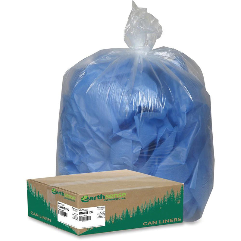 Berry Coreless Heavy-duty Can Liners - Extra Large Size - 60 gal Capacity - 38  Width x 58  Length - 1.50 mil (38 Micron) Thickness - Clear - 100/Carton - Can - Recycled