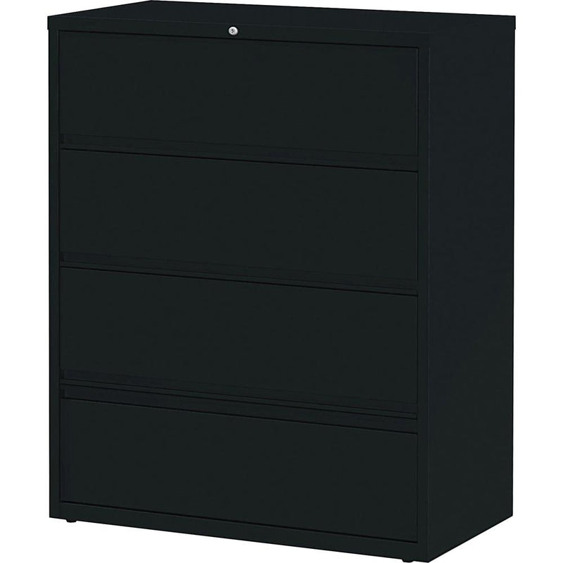 Lorell Fortress Lateral File with Roll-Out Shelf - 42" x 18.6" x 52.5" - 4 x Drawer(s) for File - Letter, A4, Legal - Leveling Glide, Heavy Duty, Recessed Handle, Ball-bearing Suspension, Interlocking