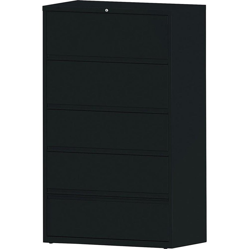 Lorell Fortress Lateral File with Roll-Out Shelf - 42" x 18.6" x 68.8" - 5 x Drawer(s) for File - Letter, A4, Legal - Interlocking, Heavy Duty, Ball-bearing Suspension, Leveling Glide, Recessed Handle