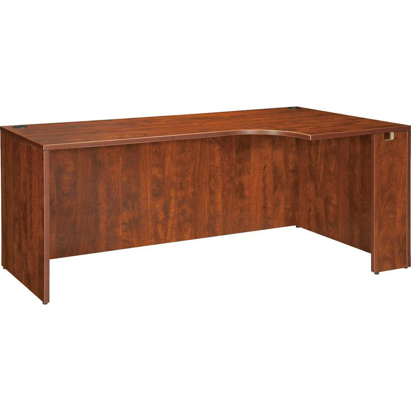 Lorell Essentials Series Right Corner Credenza - 66.1" x 35.4" x 29.5" - Finish: Cherry, Laminate - Leveling Glide