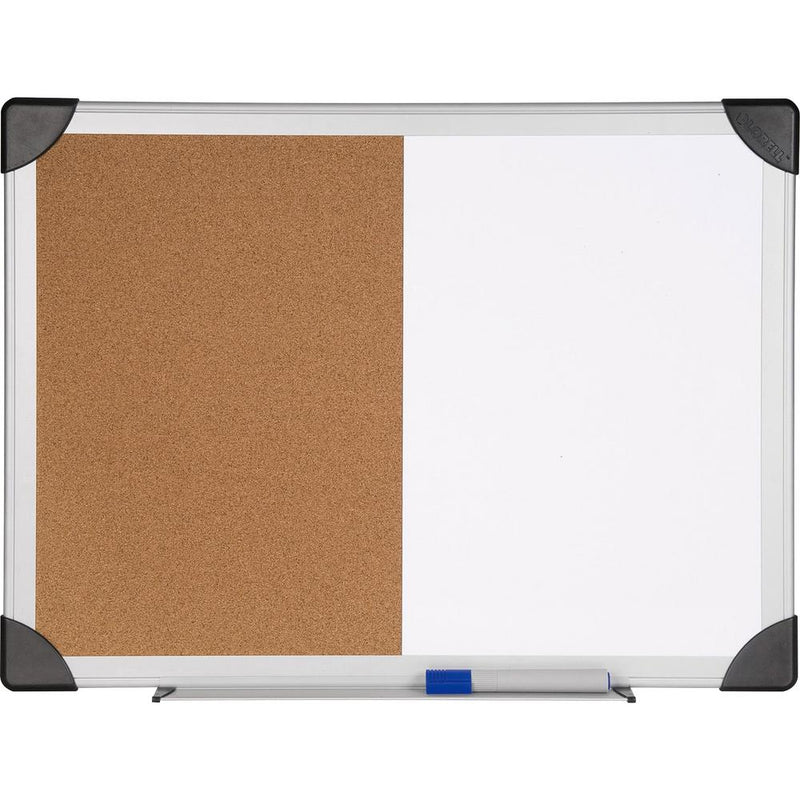 Lorell Combo Dry-Erase/Cork Board - 18" Height x 24" Width - Natural Cork Surface - Self-healing - Aluminum Frame - 1 Each