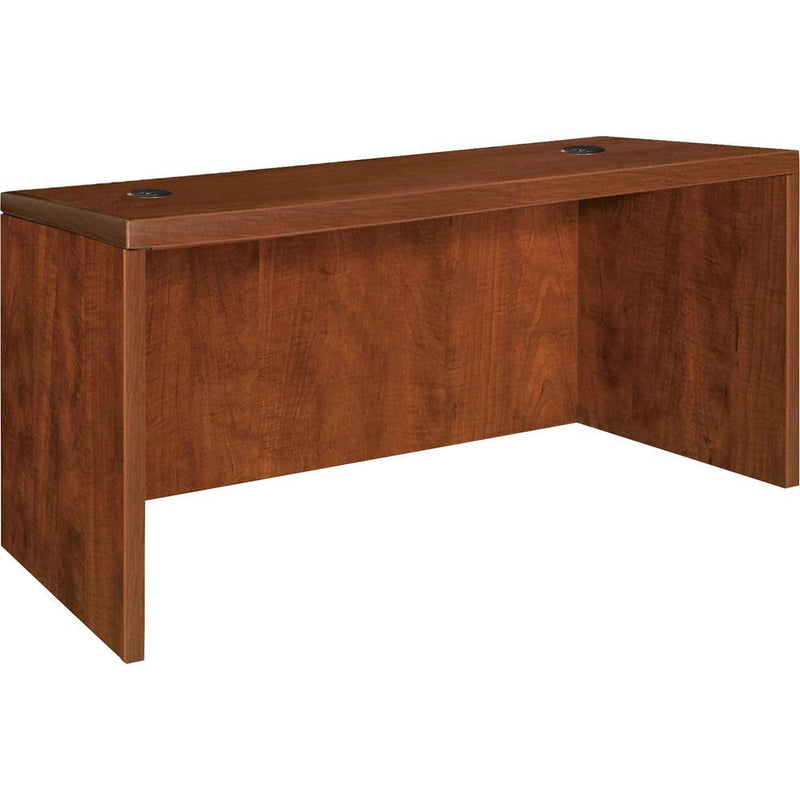 Lorell Essentials Series Rectangular Desk Shell - 47.3" x 29.5" x 1" x 29.5" - Finish: Cherry, Laminate - Grommet, Modesty Panel, Cord Management, Adjustable Feet