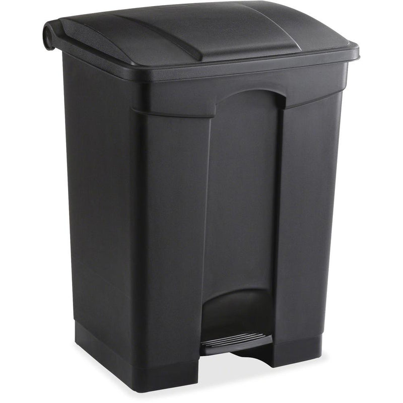 Safco Plastic Step-on Waste Receptacle - 17 gal Capacity - Rectangular - 26.3" Height x 19.8" Width x 16.3" Depth - Plastic - Black - 1 Each