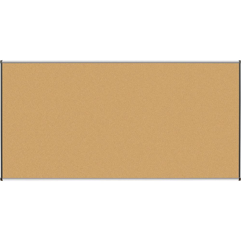 Lorell Satin-Finish Bulletin Board - 96" Height x 48" Width - Natural Cork Surface - Durable, Self-healing - Silver Anodized Aluminum Frame - 1 Each