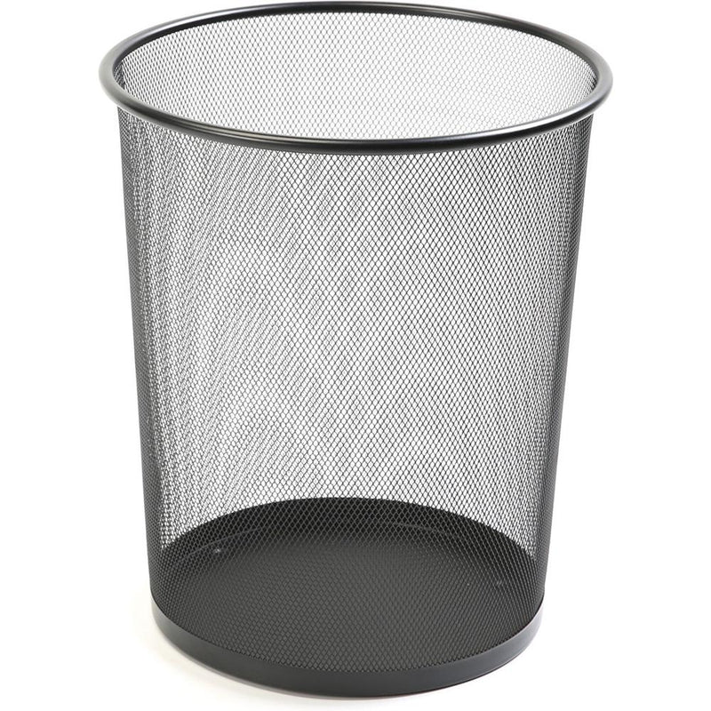 Lorell Mesh Waste Bin - 4.70 gal Capacity - Round - 14.3" Height x 12" Diameter - Steel - Black - 1 Each