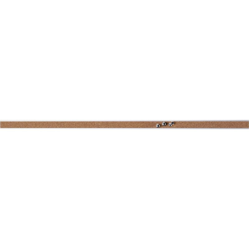 Lorell Cork Strip Bulletin Bar - 48" Width - Cork Surface - Self-healing, Fade Resistant, Self-sealing - Anodized Aluminum Frame - 1 Each