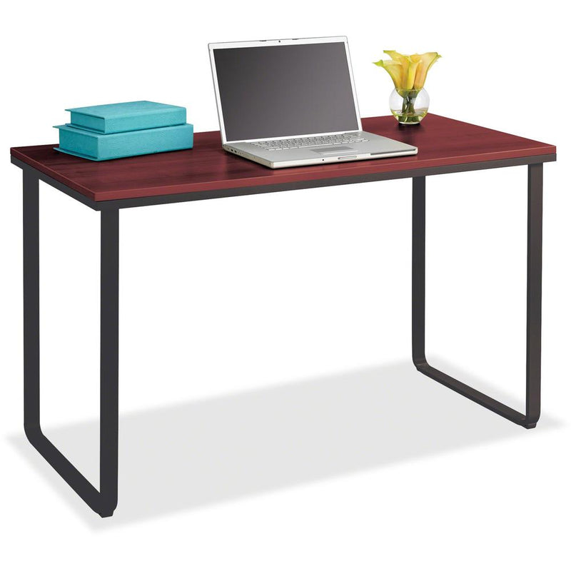 Safco Steel Workstation - Rectangle Top - U-shaped Base - 2 Legs - 150 lb Capacity - 47.25" Table Top Width x 24" Table Top Depth x 0.75" Table Top Thickness - Assembly Required - Cherry, Black - Wood